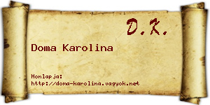 Doma Karolina névjegykártya